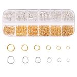 Open Jump Rings Jewellery Making, 1300pcs Silver Gold Jump Split Rings Metal O-Ring Connectors Kit for Jewelry Necklace Bracelet Charms Repair