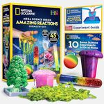NATIONAL GEOGRAPHIC Amazing Chemistry Set - Mega Chemistry Kit with Over 15 Science Experiments, Make Glowing Worms, a Crystal Tree, Fizzy Solutions, and More, Great STEM Gift for Girls and Boys