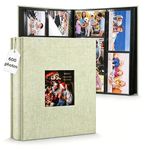 HASTHIP® Photo Album Cloth Hardcover, Album for Photos Collection with 600 Clear Photo Pockets, Family Scrap Books for Baby Milestone, Wedding and Travel, 33.5x34x5cm