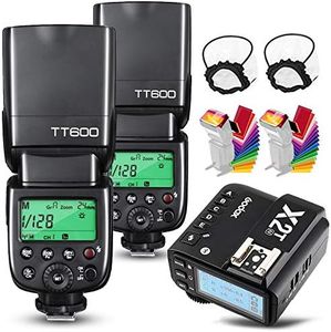 Godox 2X TT600 HSS 2.4G Wireless Master/Slaver Flash Speedlite & Receiver Godox X2T-N Remote Trigger Transmitter Kit Built-in Godox X System Compatible for Nikon Cameras