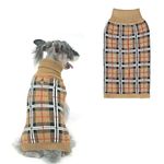 PUPTECK Dog Sweaters for Large Medium Small Dogs - Fall Classic Plaid Style Puppy Holiday Winter Coat Clothes for Female Girl Male Boy Warm