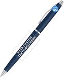 DISCOUNT PROMOS Custom Langham Ballpoint Pens Set of 50, Personalized Bulk Pack - Black Ink, Great for Office, School, Business, Tradeshows - Navy Blue