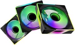 Fexadon Tek 120mm RGB Case Fan, 4 Pin Control, Silent Infinity Mirror Fan (3, Black, Reverse 120mm)