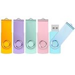 ABLAZE 64GB USB Flash Drive 5 Pack, USB 2.0 Thumb Drives with Lanyards Swivel USB Stick 64GB Memory Stick Pendrive Bulk Flash Drive Pack