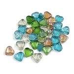 sourcingmap® 500g Multicolor Glass Heart Shaped Fish Tank Aquarium Decor Pebble Bead Stones