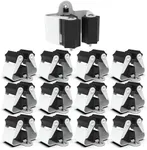 3-H Broom Hanger,Mop Holder Wall Mount 12 Pack, Broom Holder Wall Mount for Hanging and Organizing Shovel,Rake,Brush,Yard Tools in Kitchen,Laundry Room,Bathroom,House(black)