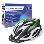 Strauss Adjustable Cycling & Skating Helmet with Detachable Visor | Light Weight with Superior Ventilation | Adjustable Strap with Comfortable Chin Padding | Ideal for Men, Women & Kids (Black/Green)