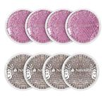 Navaris Round Gel Ice Pack Set - Set of 8 Small Soft Reusable Gel Ice Packs for Hot/Cold Use