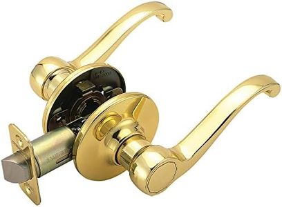 Design House 783035 Scroll 2-Way Latch Passage Door Handle, Adjustable Backset, Polished Brass Finish