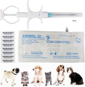 YANZEO Pet Microchip 134.2khz FDX-B/ISO11784/ISO11785 Animal Implant Chip Pet ID Microchip for Dog Cat Sheep Cow and Laboratory Animals-Free Lifetime Registration (10pcs, 2.12x12mm)