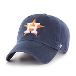 47 MLB Unisex-Adult Clean Up Adjustable Hat Cap One Size Fits All (Houston Astros), Houston Astros, One Size