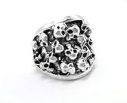 Rings For Men Skull Collection Silver Colour Ring For Bikers Unisex