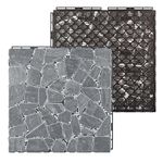 Plantex Tiles for Floor with Interlocking/Pebble Floor Tiles/Garden Tile/Weather & Water Resistant/Quick Flooring Solution for Indoor/Outdoor/Deck Tile (Grey Stones, 6 Pieces)