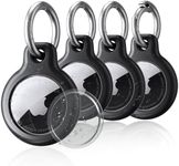 4 Pack Waterproof AirTag Holder Keychain,Air Tag Case with Anti-Lost Keyring,Hard TPU Air Tag Cases