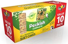 Peckish 60051206 Complete Suet Cake Block for Wild Birds, Pack of 10, Red/Purple/Brown