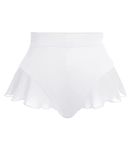 Rave Bottoms for Women - Festival Cute High Waisted Bikini Shorts Sheer Mesh Ruffle Dance Skirt Club Mini Hot Pants(White,XL,1089w)