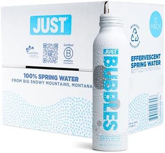 JUST Bubbles - Pure Premium Sparkling Spring Water in a Fully Recyclable Reusable Eco-Friendly Bottle - 100% Mountain-Sourced Carbonated Water with Naturally Occurring Minerals, 16 Fl Oz (Pack of 12)