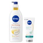 Nivea Skin Firming Variety Pack - Includes Skin Firming Lotion 16.9 Ounce Lotion + 6.7 Ounce Gel Cream