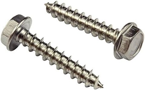 Bolt Dropper #10 X 1 Indented Hex Washer Head, (50 pc), 18-8 (304) Stainless Steel Screw