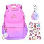 Girls Backpacks Cute Unicorn Lightweight Travel Bookbags for Elementary School Kids Teens Water Resistant Big Travel Daypack