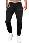 Meilicloth Mens Joggers Tracksuit Bottoms Men with Pockets Outdoor Jogging Workout Running Gym Black Trousers Men Regular Fit Medium