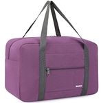 WANDF Small Cabin Bag 40x20x25 for Ryanair Airlines Foldable Underseat Travel Bag Water-Resistant Hand Luggage Holdall Bag Weekend Overnight Bag for Women Men (Purple 20L)