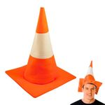 Traffic Cone Hat - Unisex Party Hats for Adults, Hen and Stag Do Party Accessories, Silly Funny Novelty Hat, Orange and White Fancy Dress Road Cone, Halloween Costumes