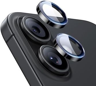 ESR Camera Lens Protector for iPhone 17/16/16 Plus, Tough HD Individual Protectors, Scratch Resistant, Ultra-thin Tempered Glass, Armorite Series, 1 Pack, Black