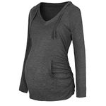 Women's Nursing Shirt Summer Maternity Fashion Nursing Tops Women Maternity Fashion Casual Long Sleeve V-Neck Drawstring Hoodie Thin Sweatshirts Blouse Top with Pocket T Shirt Women's Long Sleeve