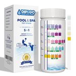 DIP & GO Pool Test Strips - 125 Pool Strips per Test Kit. Range-Guided and Color-Corrected Results. Easy-to-Use, Instant Test Pool Chemicals and Pool Shock (5-in-1)