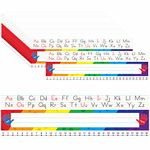 40 PCS Desk Nameplates, Waterproof Desk Name Tags with Alphabet, Number Line 1-30 Traditional Manuscript Name Plate for Classroom School Student (12” x 3.5”)