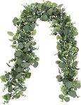 LOMOHOO Eucalyptus Garlands,2 Pack 5.7ft Long Artificial Mixed Eucalyptus Leaves Vine,Greenery Garland Hanging Plants for Farmhouse Table Centerpiece Mantel Wedding Arch Christmas Decor