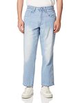 Southpole Men's Mid Rise Stretchable Straight Relaxed Fit Cross Hatch Denim Pants Jean, Light Sand Blue, 38W x 32L