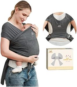 Baby Wraps Carrier, Newborn to Toddler, Adjustable Breathable and Hands Free Baby Carriers Sling (Grey)