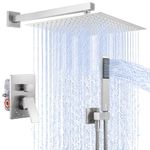 KES Shower Faucets Sets with Pressure Balance Shower Valve 12 Inch Rain Shower Head Shower System Brushed Nickel XB6230S12-BN-UPC