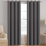 H.VERSAILTEX Blackout Curtains for Bedroom Thermal Insulated Curtains Grey Window Shades, Energy Efficient Noise Reducing Curtains Drapes for Living Room - 52'W by 84'L - Charcoal Gray - One Panel