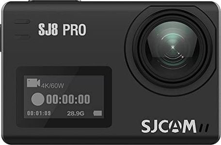 SJCAM SJ8 Pro Action Camera 4K 60fps Dual Screen WiFi 2.3 Inch Touch Rrear Screen with 170° Wide Angle EIS 8X Digital Zoom 98ft (30m) Waterproof Camera Sports DV- Black