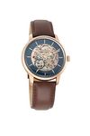 Titan Mechanical Analog Blue Dial Men's Watch 90110WL02/NN90110WL02/NP90110WL01 Genuine Leather, Brown Strap