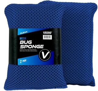 VIKING Mesh Bug Sponge, Car Wash Sponge for Cleaning Bugs and Tar, Royal Blue, 4 inch by 6 inch, 2 Pack