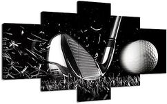 Golf Wall Art for Office Living Room Bedroom Bathroom Home Decorations Golf Art Canvas Prints Golf Ball Pictures Posters Framed Artwork Ready to Hang(60''W x 32''H)