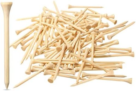 Dsenfurn 250 Pack Professional Bamboo Golf Tees 2-3/4 Inch - Stronger Than Wooden Golf Tees Biodegradable & Less Friction (Nature, 2-3/4")