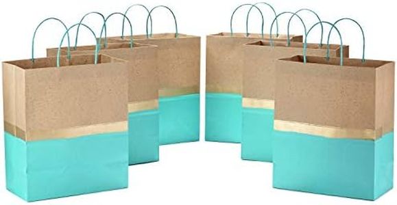 Hallmark 13" Large Paper Gift Bags, Pack of 6 (Turquoise & Kraft) for Birthdays, Easter, Weddings, Mother's Day, Baby Showers, Bridal Showers or Any Occasion