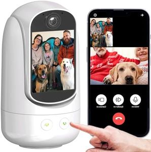 NBKsmart 2-Way Video/Audio Security Camera Screen WiFi AI Detection Puppy/Pet/Cat/Elderly/Dog Monitor Wireless Facetime Cam Voice Phone APP Sound Video Calling Devices for Grandparents,White