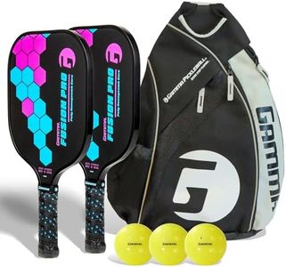 GAMMA Sports Fusion Pro Pickleball Paddles Set of 2 with 3 Outdoor Pickleballs and Sling Bag - USA Pickleball Approved, Graphite Hitting Surface, Honeycomb Core - Ideal for Beginners