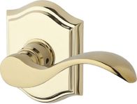 Baldwin EN.CUR.R.TAR Curve Keyed Entry Single Cylinder Leverset, Door Furniture with Traditional, Polished Brass