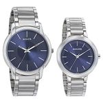 Sonata Quartz Analog Blue Dial Metal Strap Watch for Couple-NS770318141SM01P