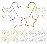 Anstore 120pcs Christmas Ornament Hooks,Star-Shaped Ornaments Hangers, 4cm Metal Christmas Bauble Hooks Christmas Tree Decoration Hooks for Hanging Christmas Balls, Socks, Gift Bag (Sliver, Gold)