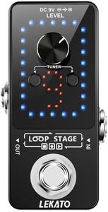 LEKATO Guitar Loop Pedal Guitar Effect Pedal with Tuner Function Loop Station Looper 9 Loops 40 minutes Record Time with USB Cable for Electric Guitar Bass