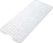 Wimaha Non-Slip Bath Mat,Extra Long Bathtub Mat,200 Suction Cups Shower Mat,BPA,Latex Free,Mildew Resistant,Machine Washable-Safe,pebble design,Durable & Comfortable for Bathroom,100x40cm, Clear