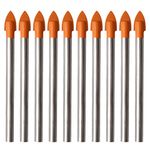 SUMAJU 10 Pieces 6mm Drill Bits, Glass and Tile Drill Bit Set Tungsten Carbide Drilling Tool